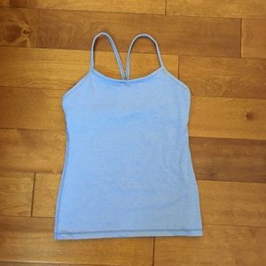Lululemon Power Y baby blue heathered top